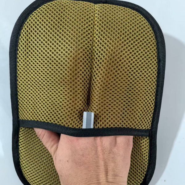 HKM-6276669 Caramel Two-Way Bristle Pet Hair Removal Gloves, Polyester Cleaning Tool 17*21 and 18*24
