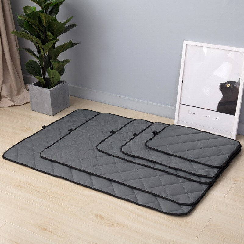 HKM-6277053 Warm Plush Dog Car Mat - Machine Washable Crystal Velvet & Short Plush, Large Size Available in Sapphire Blue & Fashion Gray