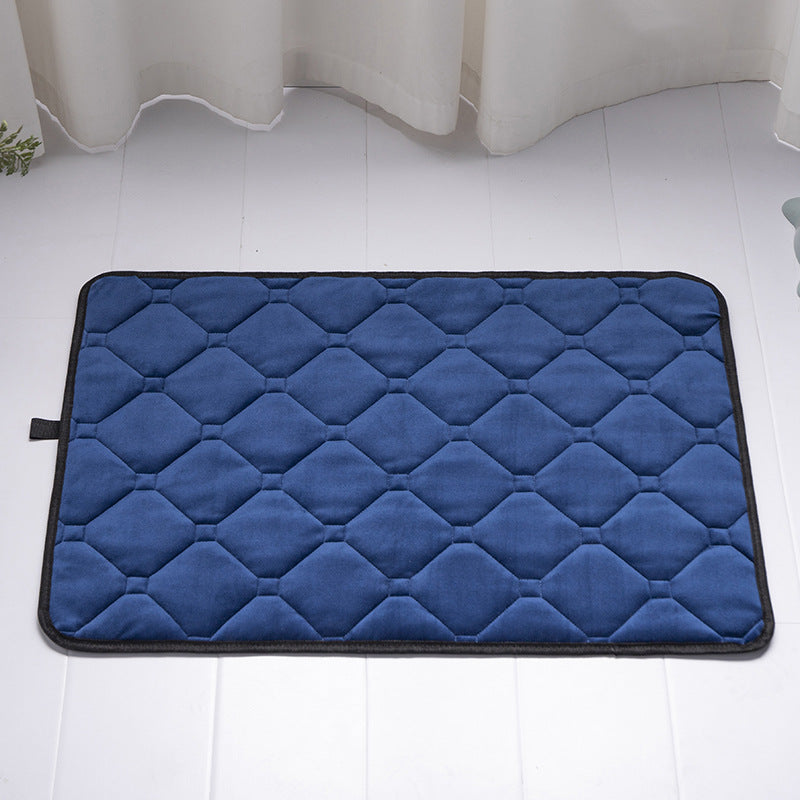 HKM-6277053 Warm Plush Dog Car Mat - Machine Washable Crystal Velvet & Short Plush, Large Size Available in Sapphire Blue & Fashion Gray