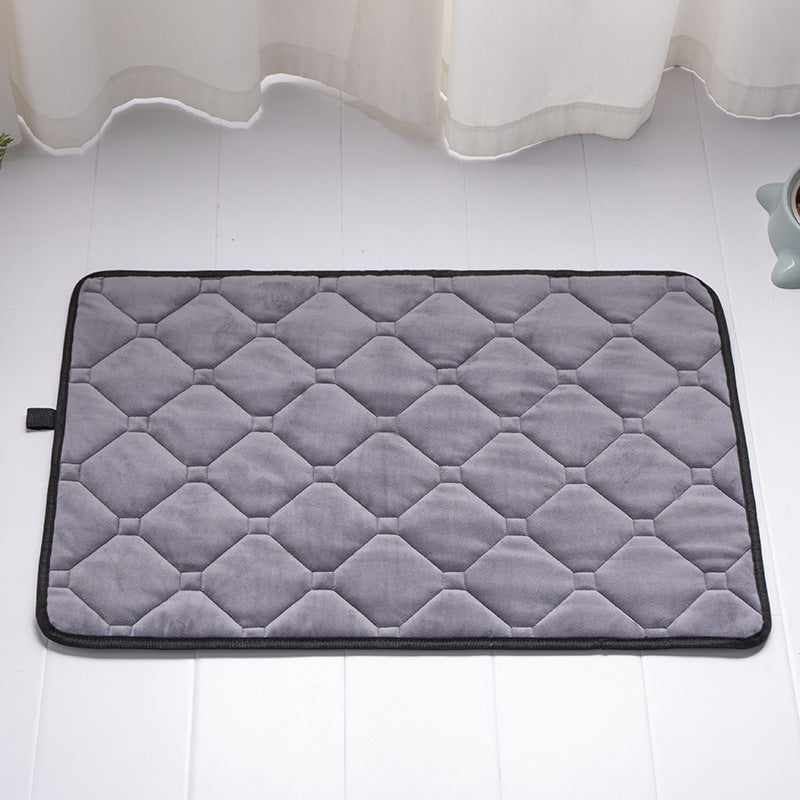 HKM-6277053 Warm Plush Dog Car Mat - Machine Washable Crystal Velvet & Short Plush, Large Size Available in Sapphire Blue & Fashion Gray