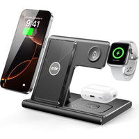 HKM-627859 3-in-1 Wireless Charging Station for Multiple Devices - Fast Charging Stand with Foldable Design