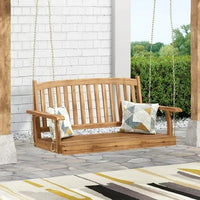 HKM-627859 Adjustable Eco-Friendly Wooden Patio Swing with Ropes