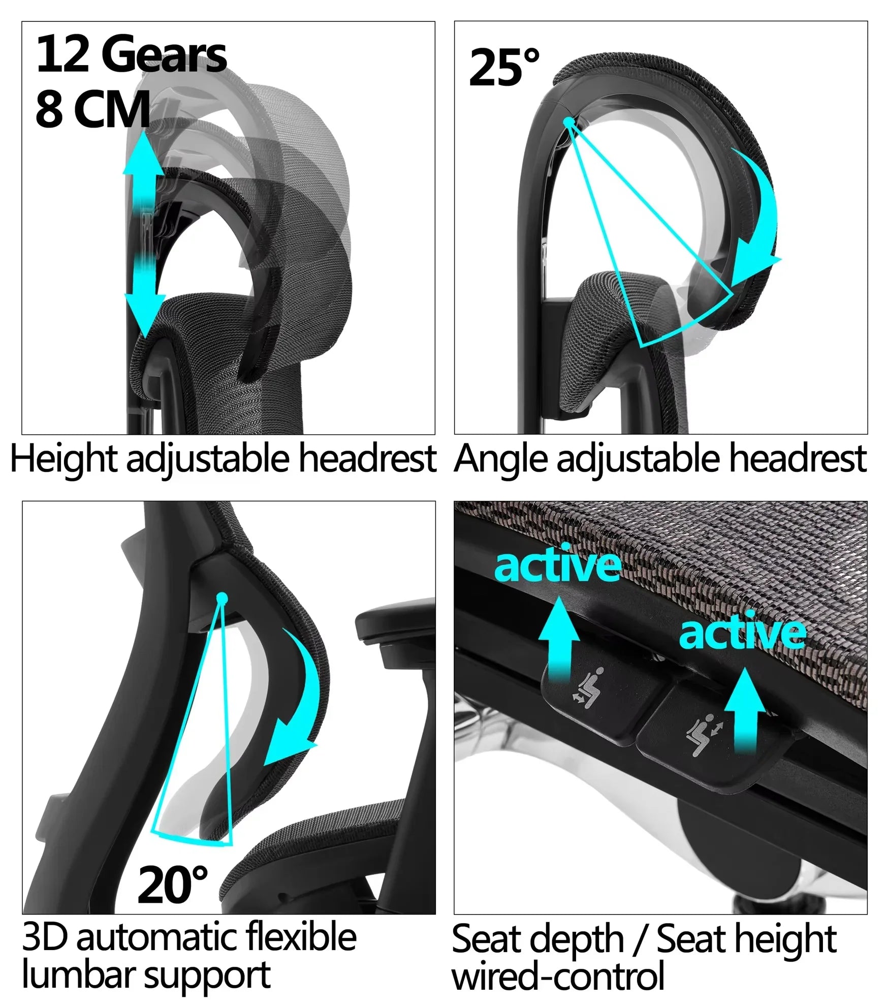HKM-627923 Ergonomic Office Chair with Wheels for Comfortable Desk and Reception Use