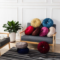 HKM-627987 European Style Plush Pumpkin Pillow - Round Cushion with PP Cotton Filling, 35cm Diameter, Available in Various Colors