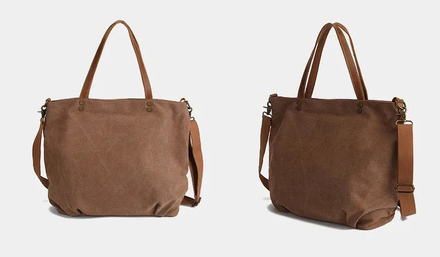 HKM-628051 Stylish Canvas Tote Handbag for Women - Versatile Sling Bag with Simple Design