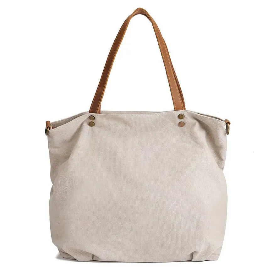 HKM-628051 Stylish Canvas Tote Handbag for Women - Versatile Sling Bag with Simple Design