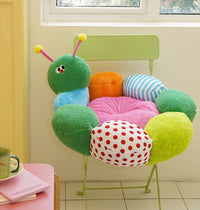 HKM-6281021 Four Seasons Cat Nest Removable & Washable Pet Sofa Bed - Colorful Bugs Design, Flannel & Woven Fabric, Size L68xW64xH30cm