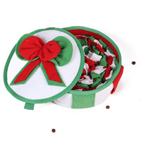 HKM-6281789 Interactive Dog Puzzle Toy - Smell Mat for Food Hiding, Green & Lemon Yellow, Polar Fleece 22x22x8CM