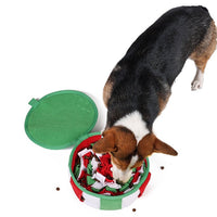 HKM-6281789 Interactive Dog Puzzle Toy - Smell Mat for Food Hiding, Green & Lemon Yellow, Polar Fleece 22x22x8CM