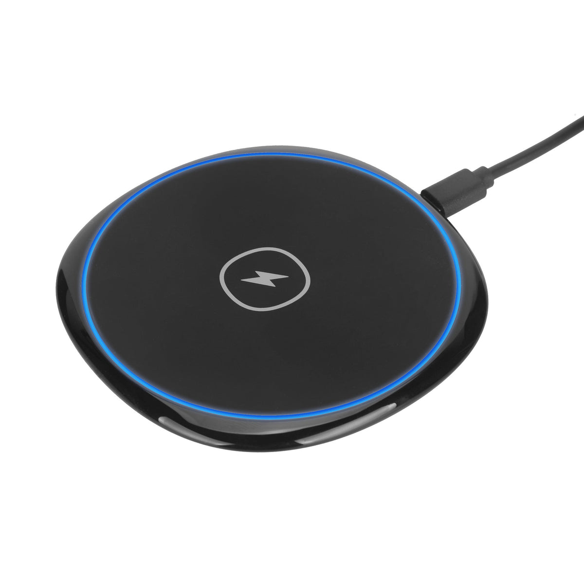 HKM-628179 15W Fast Wireless Charger for Apple and Huawei Phones - Smooth Black Surface