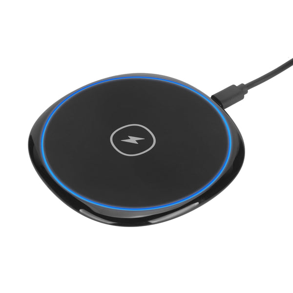 HKM-628179 15W Fast Wireless Charger for Apple and Huawei Phones - Smooth Black Surface
