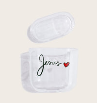 HKM-628179 Transparent Colored Letter Love Wireless Bluetooth Headset Case for AirPods 1/2