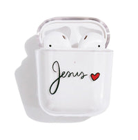 HKM-628179 Transparent Colored Letter Love Wireless Bluetooth Headset Case for AirPods 1/2