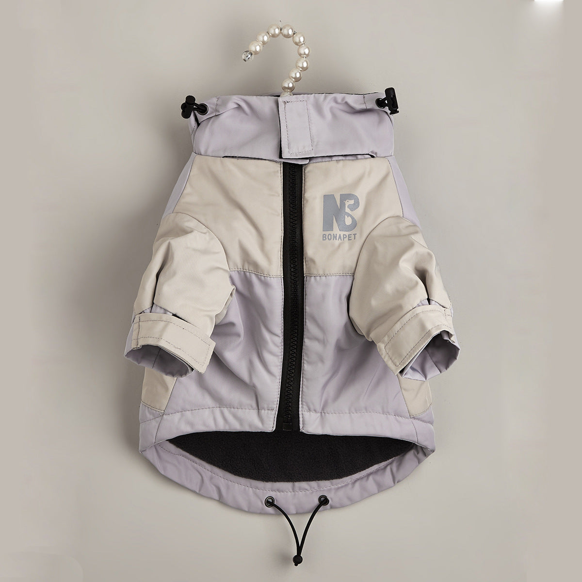 HKM-6283325 Waterproof Warm Dog Jacket for Autumn and Winter ¨C Casual Pet Raincoat in Three-Color Stitching