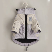 HKM-6283325 Waterproof Warm Dog Jacket for Autumn and Winter ¨C Casual Pet Raincoat in Three-Color Stitching