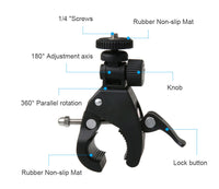 HKM-628371 Adjustable Bicycle Clip Stand for SLR Cameras and Digital Devices, 17-35MM Rod Compatibility, Angle Versatile Shooting, Max Load 2.5KG
