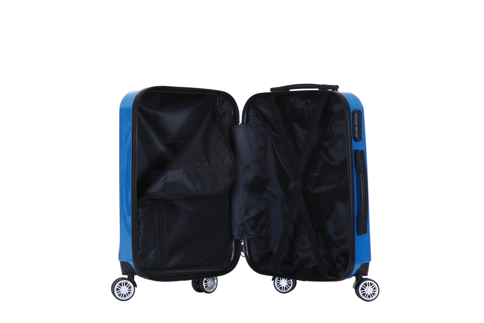 HKM-628371 Compact Hard Case Travel Luggage Set with Small Cosmetic Handbag - ABS Material Suitcase, Model XHP121
