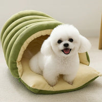 HKM-628435 Cozy Removable Closed Cat House - Washable Winter Pet Nest in Light Colors
