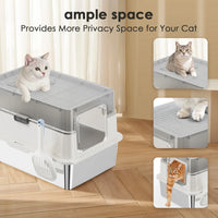 HKM-628435 Eco-Friendly 20L Stainless Steel Cat Litter Box – Easy to Clean and Foldable Design