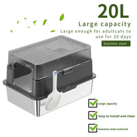 HKM-628435 Eco-Friendly 20L Stainless Steel Cat Litter Box – Easy to Clean and Foldable Design
