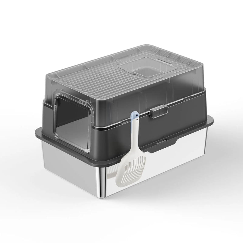 HKM-628435 Eco-Friendly 20L Stainless Steel Cat Litter Box – Easy to Clean and Foldable Design