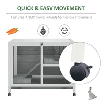 HKM-6284605 Solid Wood Outdoor Rabbit Hutch with Sleeping Room and Play Area for Small Animals