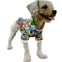 HKM-6285117 Casual Graffiti Print Pet Hoodie for Dogs in Multiple Sizes