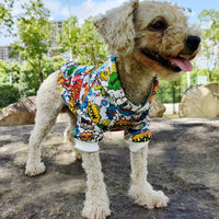 HKM-6285117 Casual Graffiti Print Pet Hoodie for Dogs in Multiple Sizes