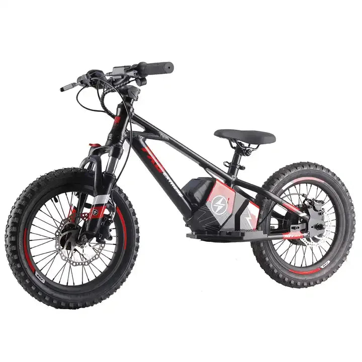 HKM-628563 Kids Electric Balance Bike 16 Inch 350W with Front Suspension and Dual Disc Brakes - Ages 5-12