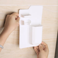 HKM-628563 Toothbrush and Razor Holder Set with Fog Resistant Silicone Shower Mirror