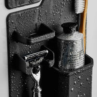 HKM-628563 Toothbrush and Razor Holder Set with Fog Resistant Silicone Shower Mirror