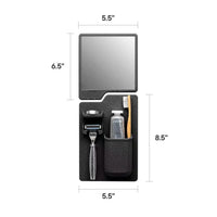 HKM-628563 Toothbrush and Razor Holder Set with Fog Resistant Silicone Shower Mirror