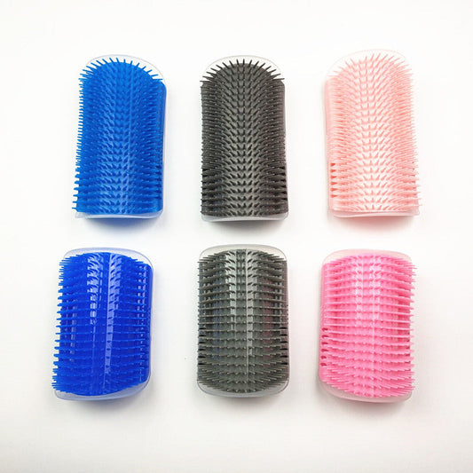 HKM-6286909 Cat Scratcher Massage Brush with Base and Double-Sided Adhesive – Multiple Color Options Available