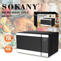 HKM-628883 High Power 25L Stainless Steel Household Microwave Oven with 1320W Heating Elements