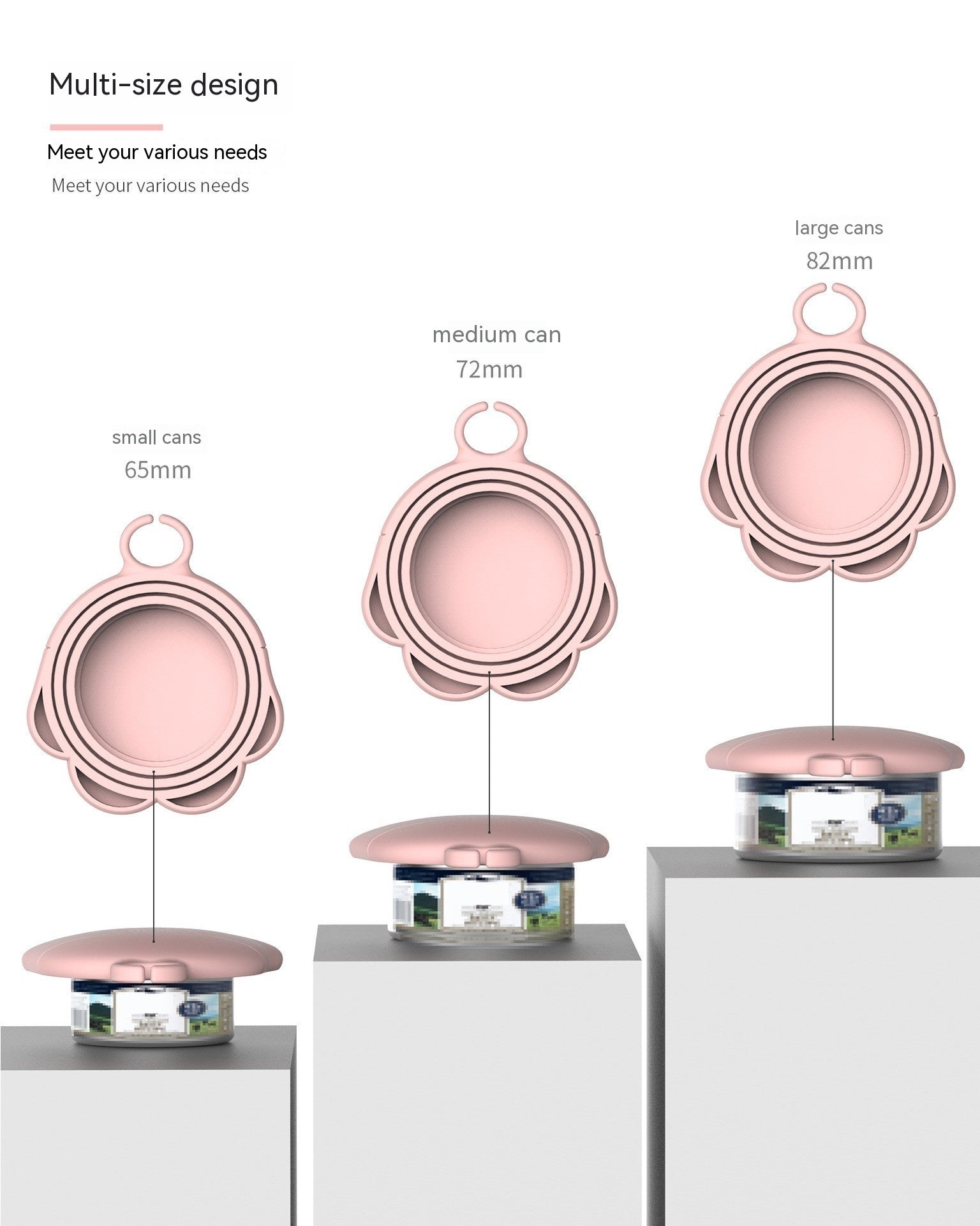 HKM-6289981 Silicone Cat Paw Can Lid and Bottle Opener Set - Pink and Gray Options