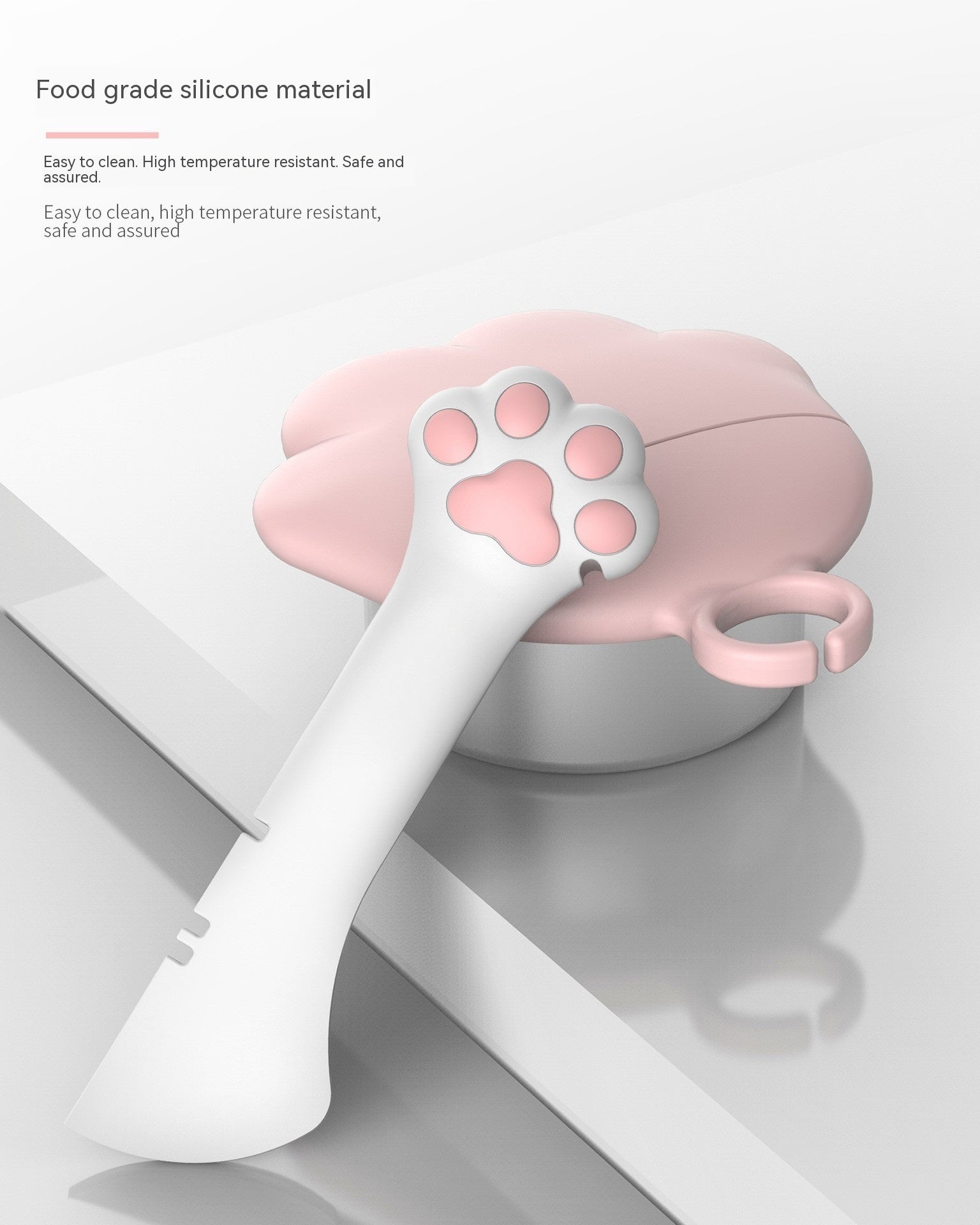HKM-6289981 Silicone Cat Paw Can Lid and Bottle Opener Set - Pink and Gray Options