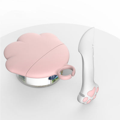 HKM-6289981 Silicone Cat Paw Can Lid and Bottle Opener Set - Pink and Gray Options