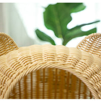 HKM-6290749 Hand-Knitted Semi-Enclosed Cat House - Imitation Rattan Nest in Various Colors and Sizes
