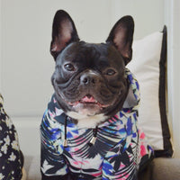 HKM-6291773 Cozy Space Cotton Pet Dog Hoodie with Leaf and Black Trembling Design
