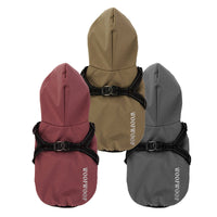 HKM-6293053 Puppy Dog Waterproof Raincoat - All-Inclusive Poncho for Pets in Carmine, Grass Yellow, and Gray Green