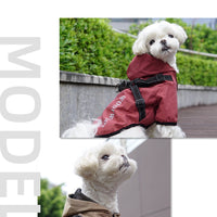 HKM-6293053 Puppy Dog Waterproof Raincoat - All-Inclusive Poncho for Pets in Carmine, Grass Yellow, and Gray Green