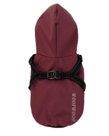 HKM-6293053 Puppy Dog Waterproof Raincoat - All-Inclusive Poncho for Pets in Carmine, Grass Yellow, and Gray Green