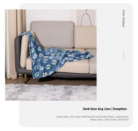 HKM-6293309 Double-Sided Thickened Flannel Pet Blanket Kennel Mat for Dogs in Cartoon Patterns