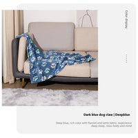 HKM-6293309 Double-Sided Thickened Flannel Pet Blanket Kennel Mat for Dogs in Cartoon Patterns