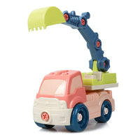 HKM-629395 DIY Take Apart Engineering Vehicle Toy for Kids - Mini Excavator with Tools, Ages 3+