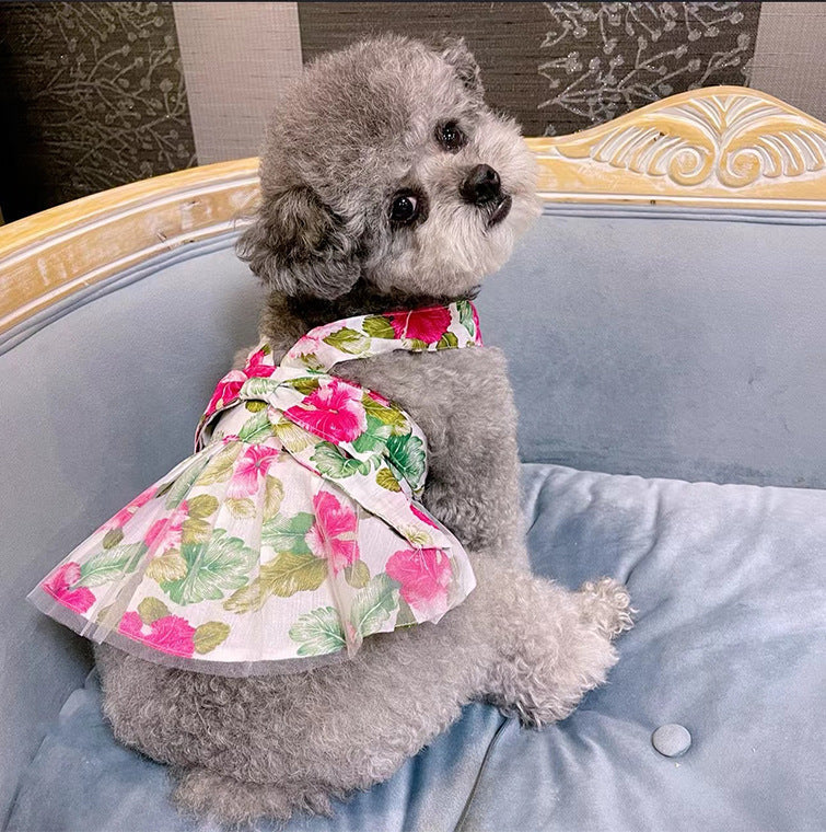 HKM-6294077 Ultra-thin Cotton Mesh Print Skirt for Cats and Dogs - Various Sizes Available