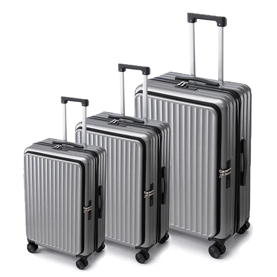 HKM-629523 Three-Piece Lightweight Travel Luggage Set with Wheels for Easy Mobility