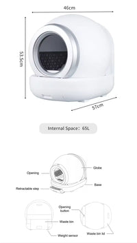 HKM-629587 Intelligent Full-Automatic Cat Litter Box with One-Button Shoveling and Fresh Deodorization, Ultra Quiet Operation