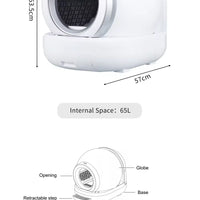 HKM-629587 Intelligent Full-Automatic Cat Litter Box with One-Button Shoveling and Fresh Deodorization, Ultra Quiet Operation