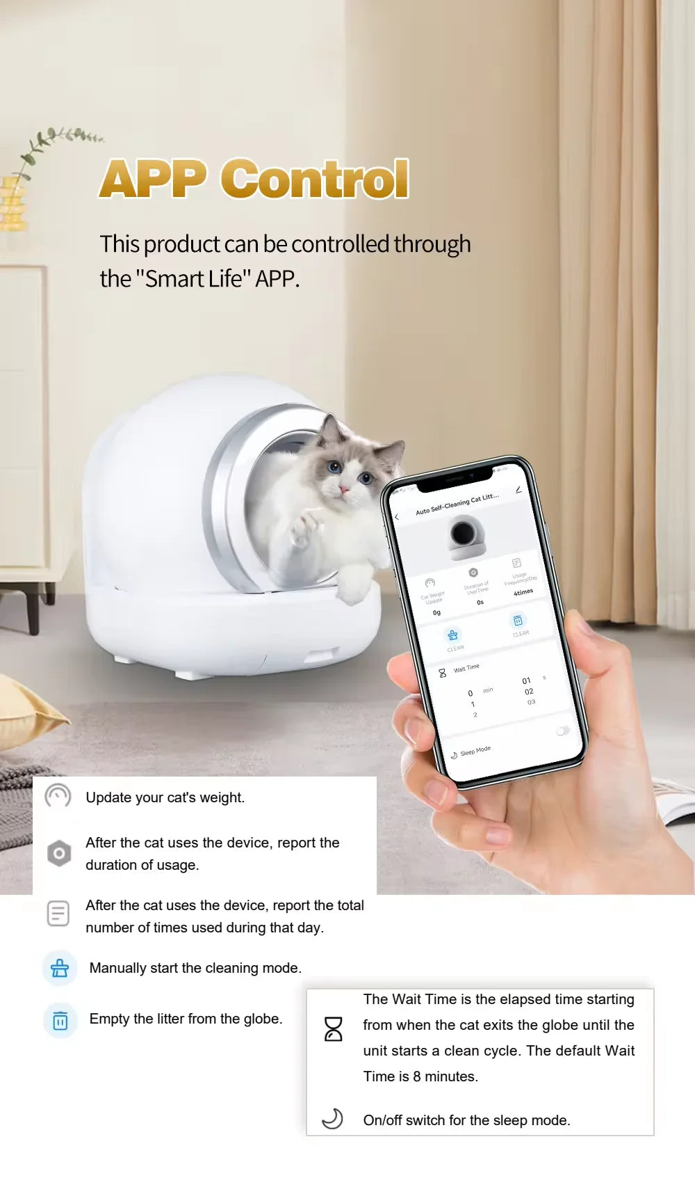 HKM-629587 Intelligent Full-Automatic Cat Litter Box with One-Button Shoveling and Fresh Deodorization, Ultra Quiet Operation